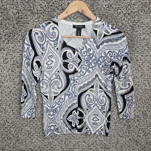 White House Black Market Cardigan Womens XS Blue Snap Button Embellished Ladies